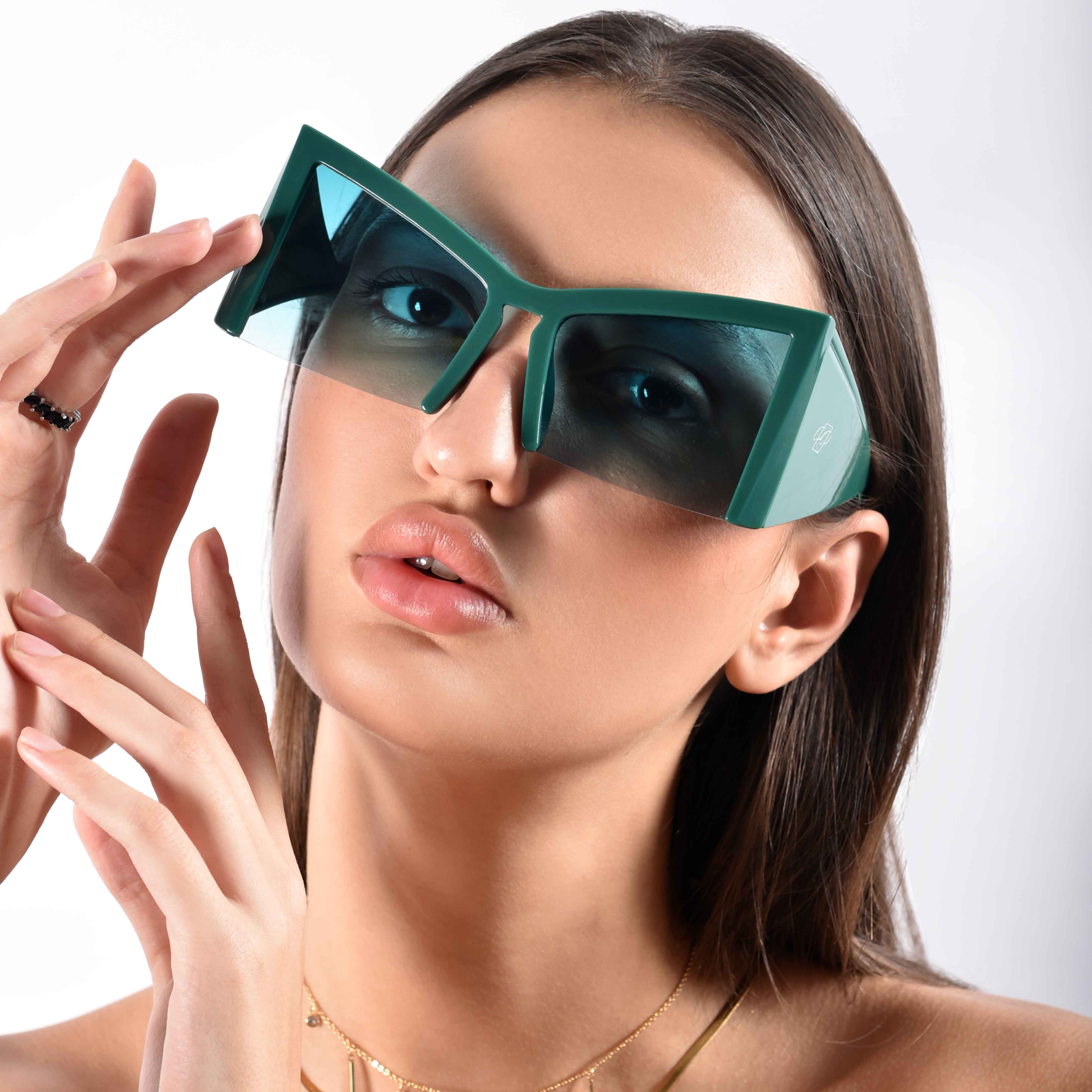 Stellara Green Cateye Sunglasses