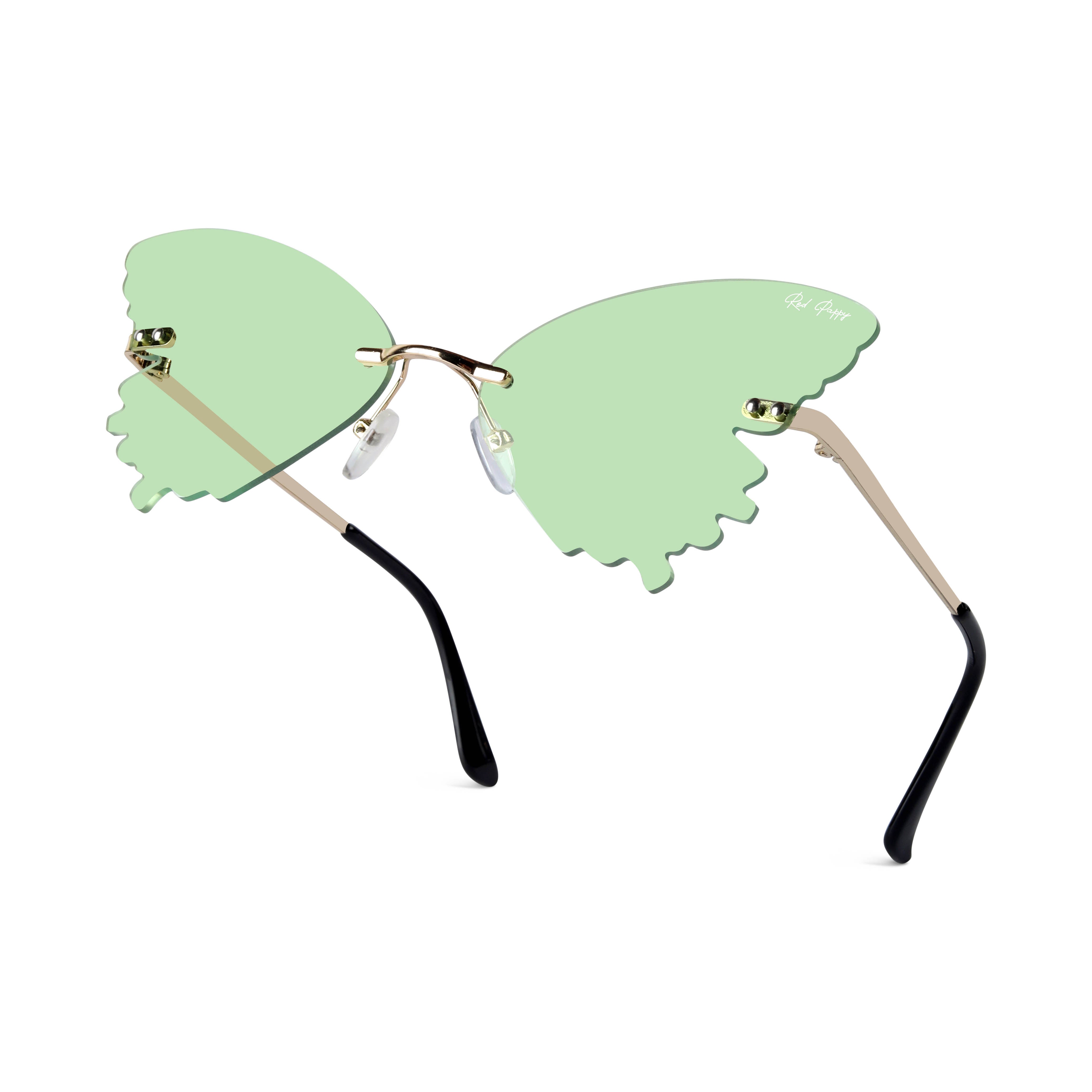 Strobe Light Green Butterfly Sunglasses