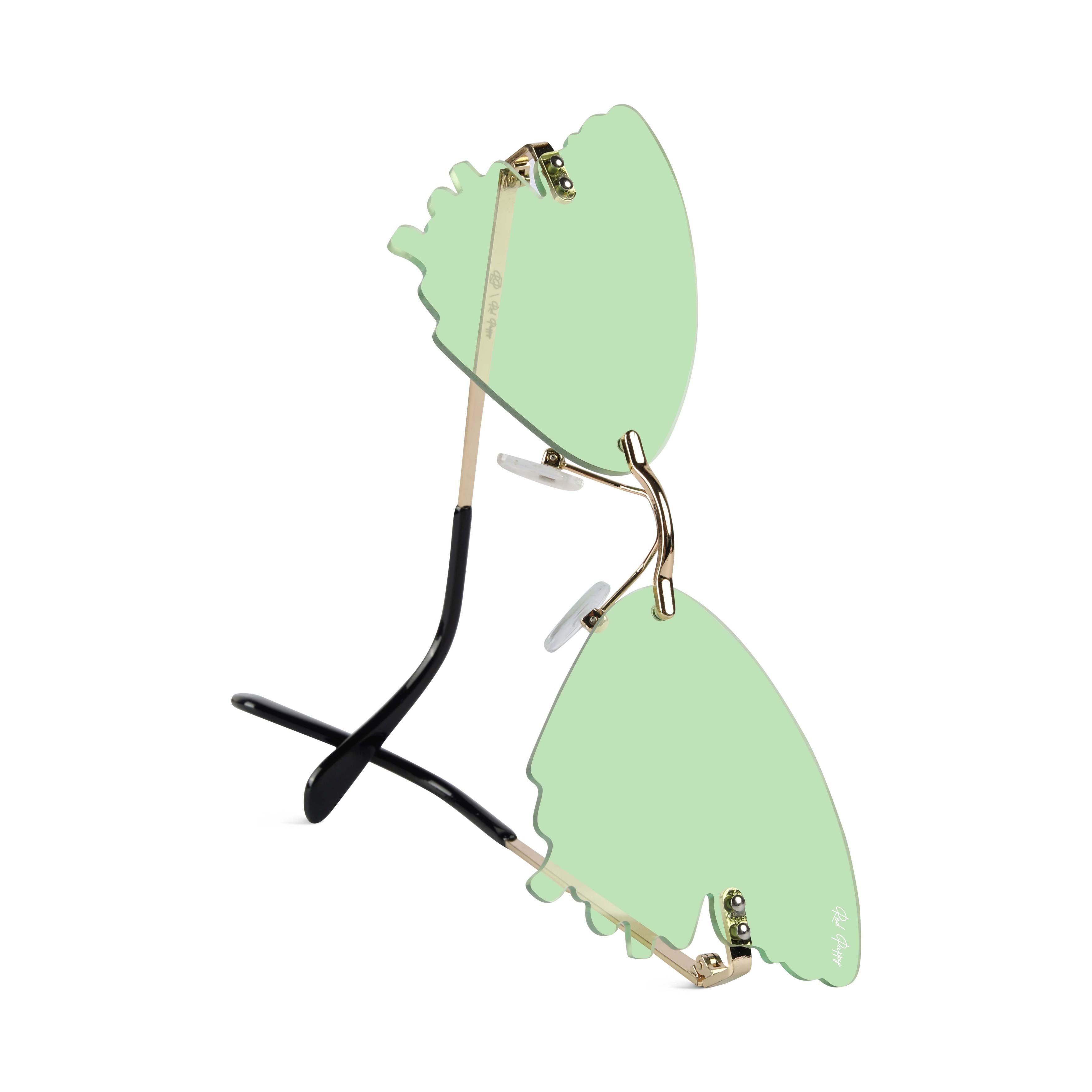 Strobe Light Green Butterfly Sunglasses