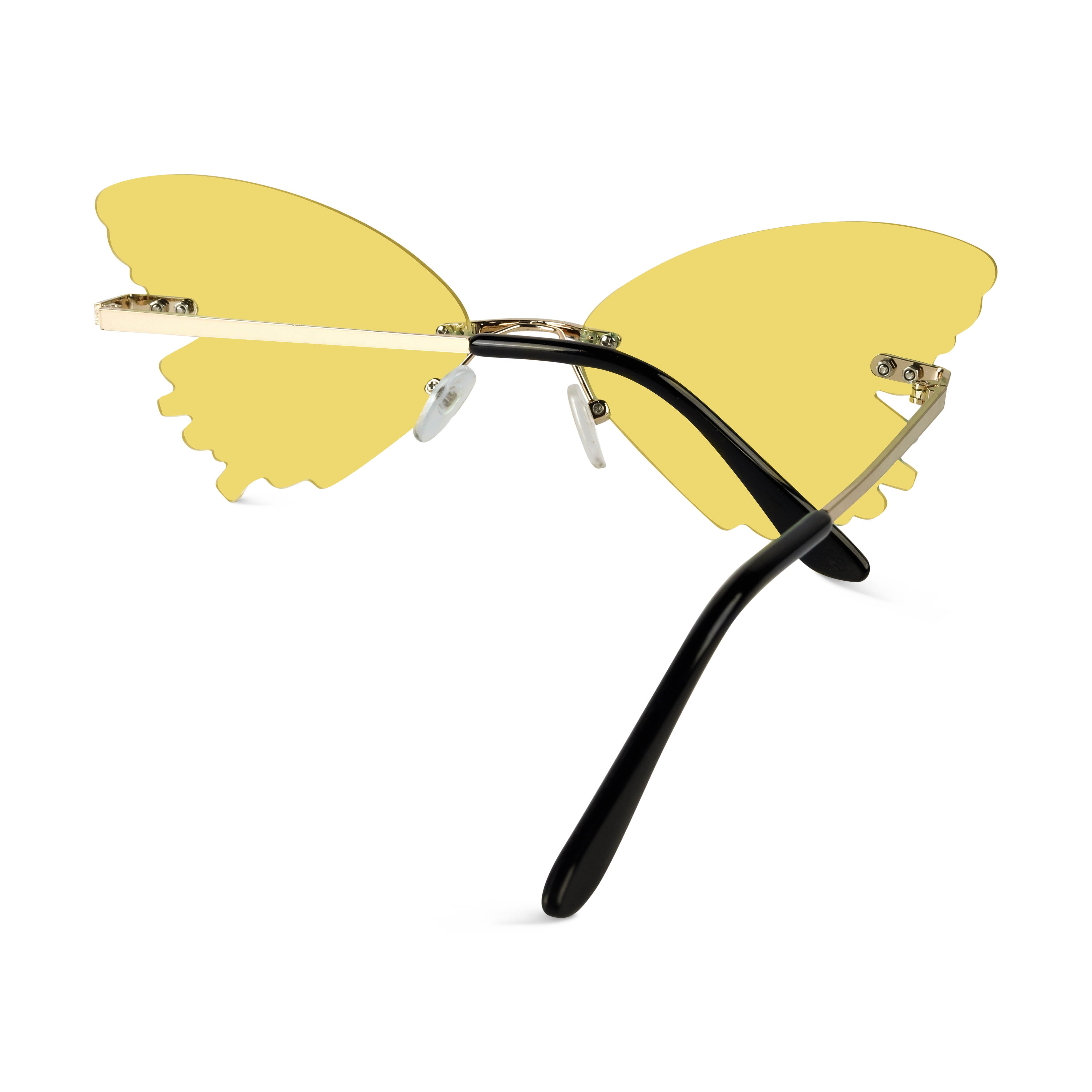 Strobe Yellow Butterfly Sunglasses