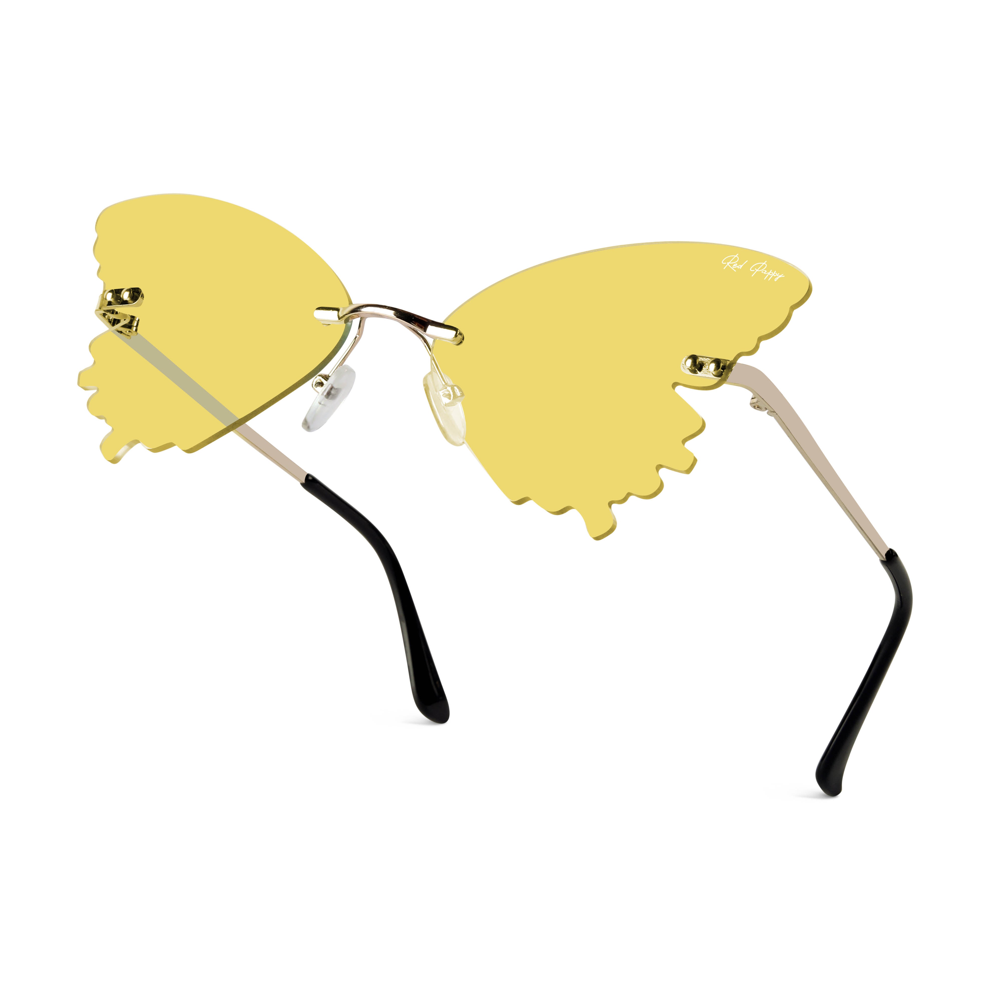 Strobe Yellow Butterfly Sunglasses