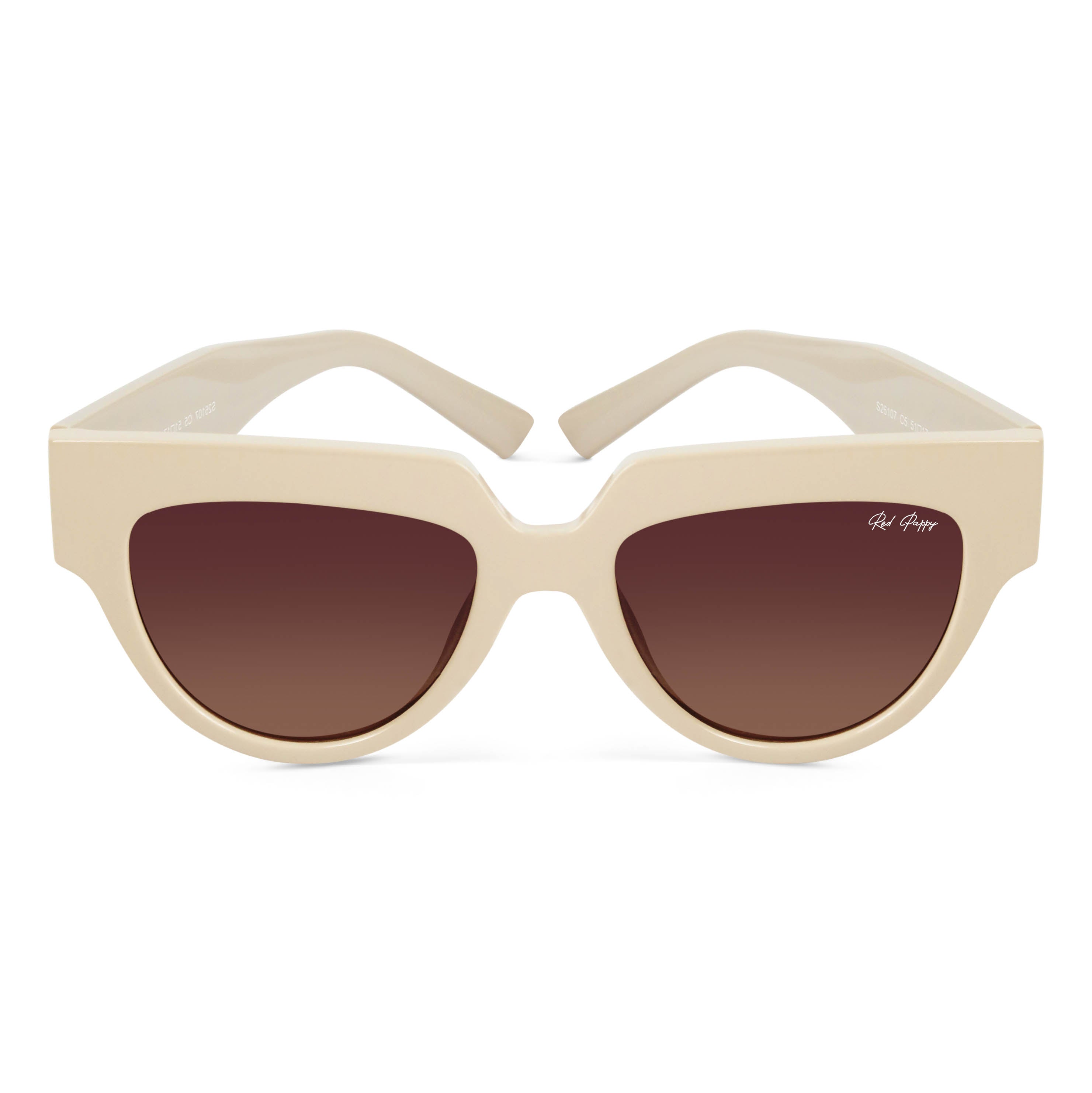 Sunscape Off White Polarized Round Sunglasses