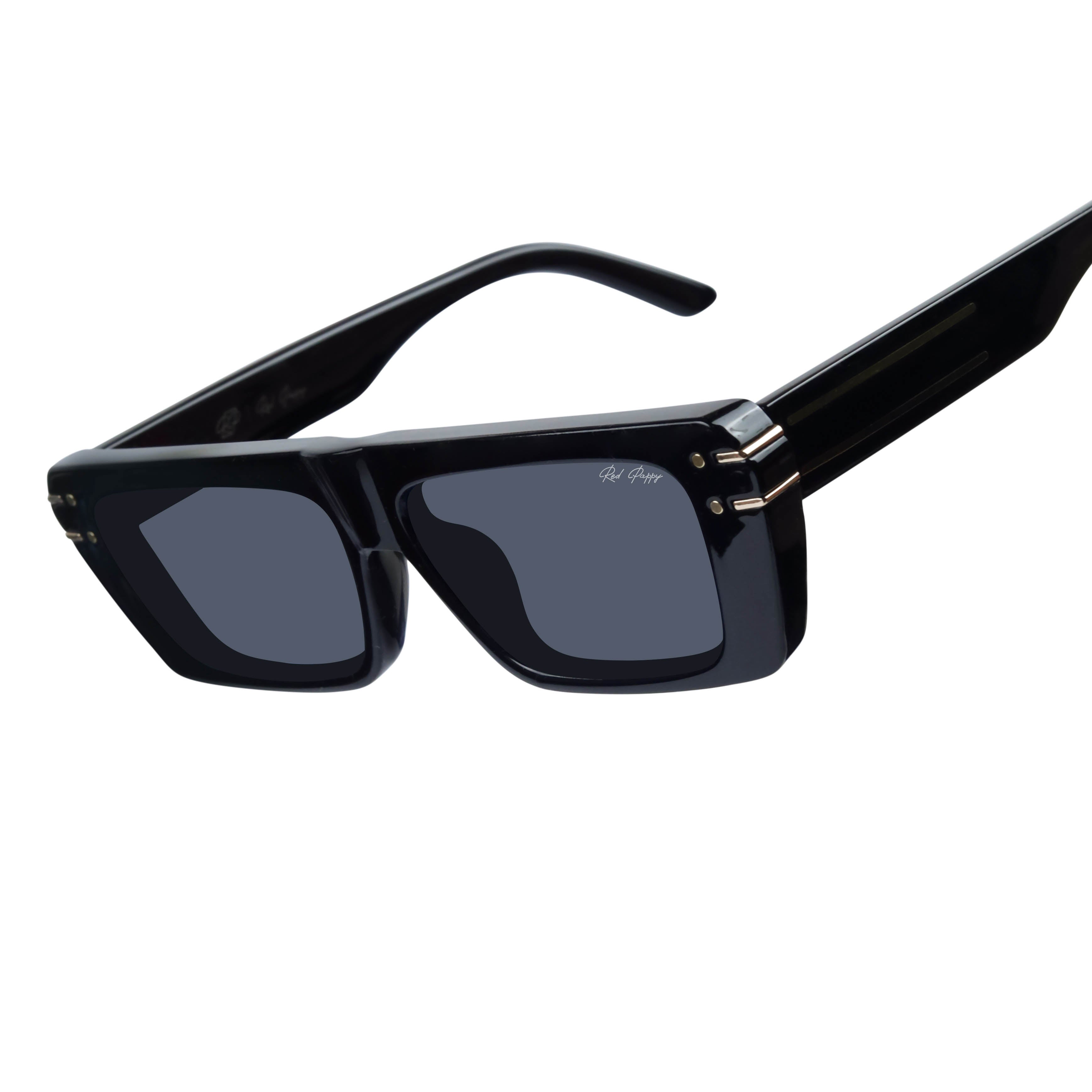 Tyntix Black Rectangle Sunglasses