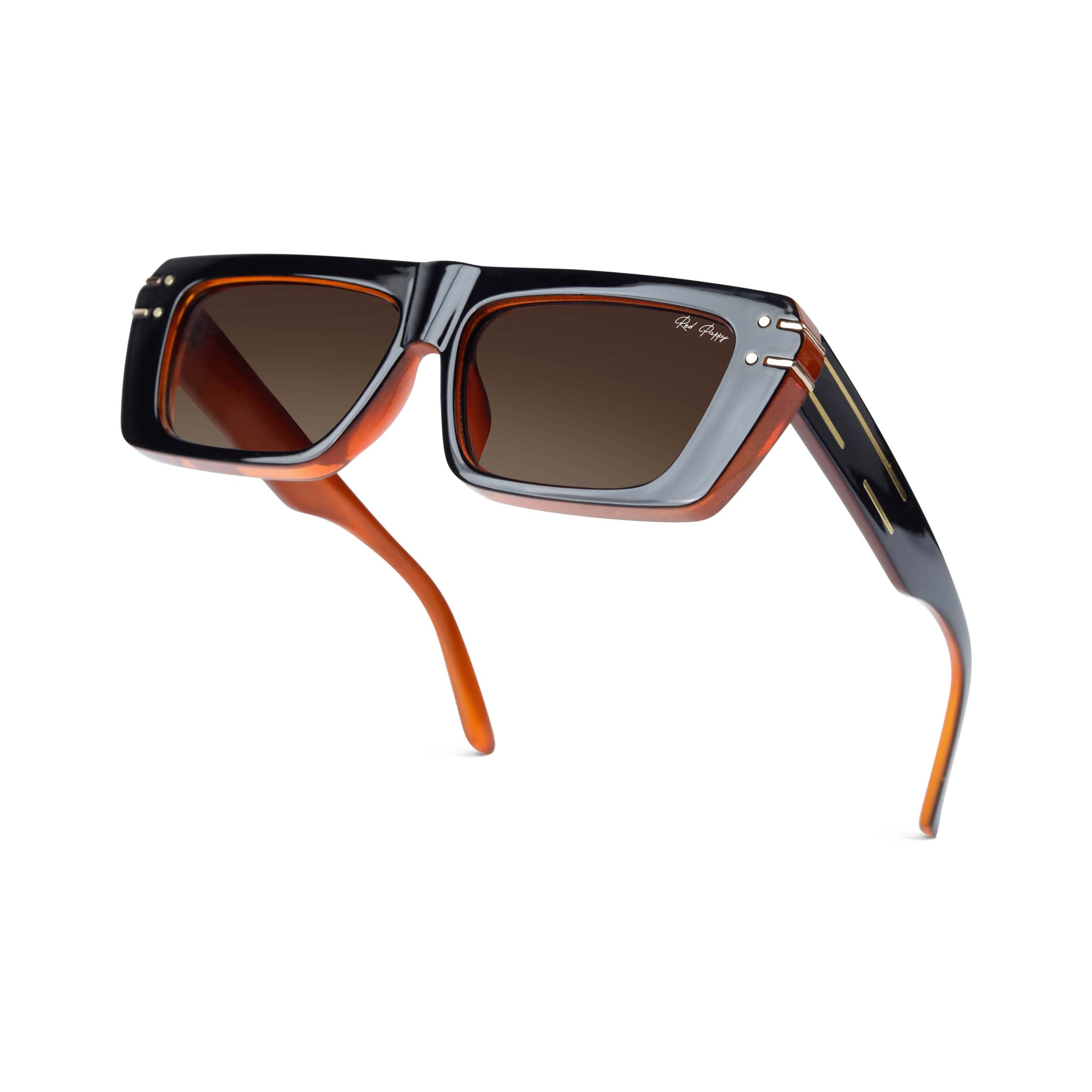 Tyntix Brown Rectangle Sunglasses