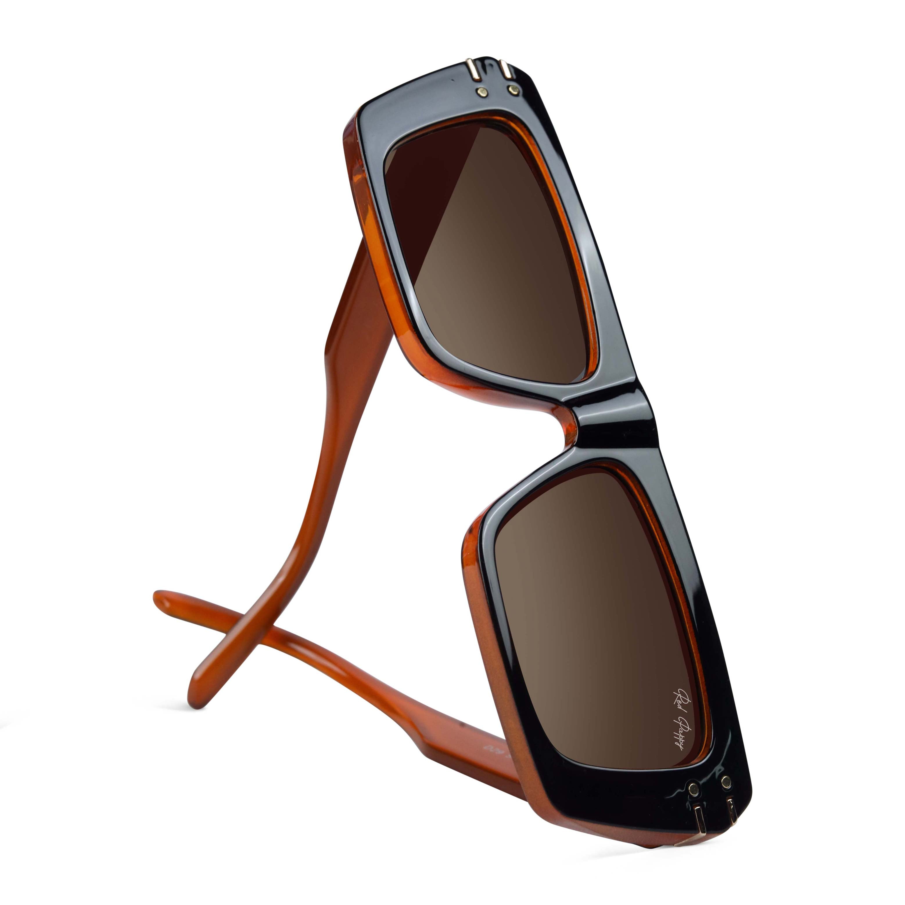 Tyntix Brown Rectangle Sunglasses