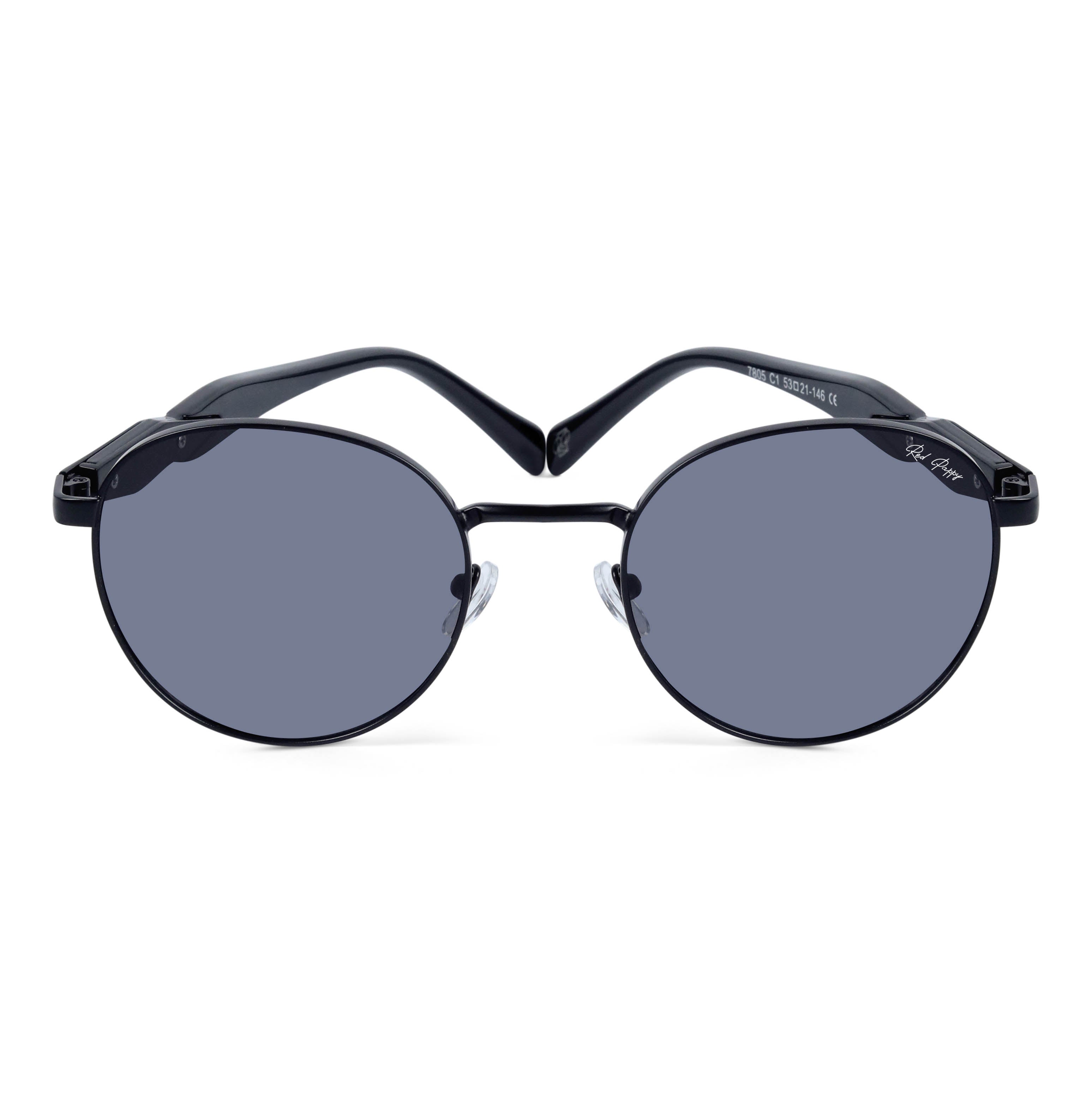 Zenon Black Round Sunglasses