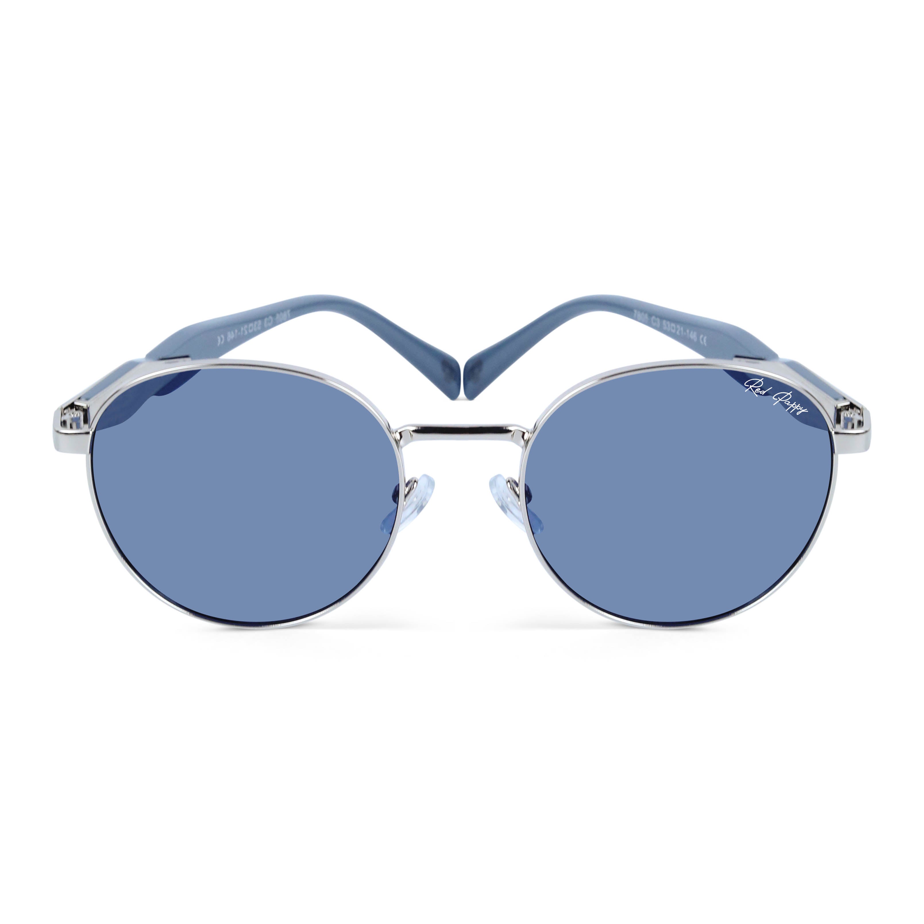 Zenon Blue Round Sunglasses