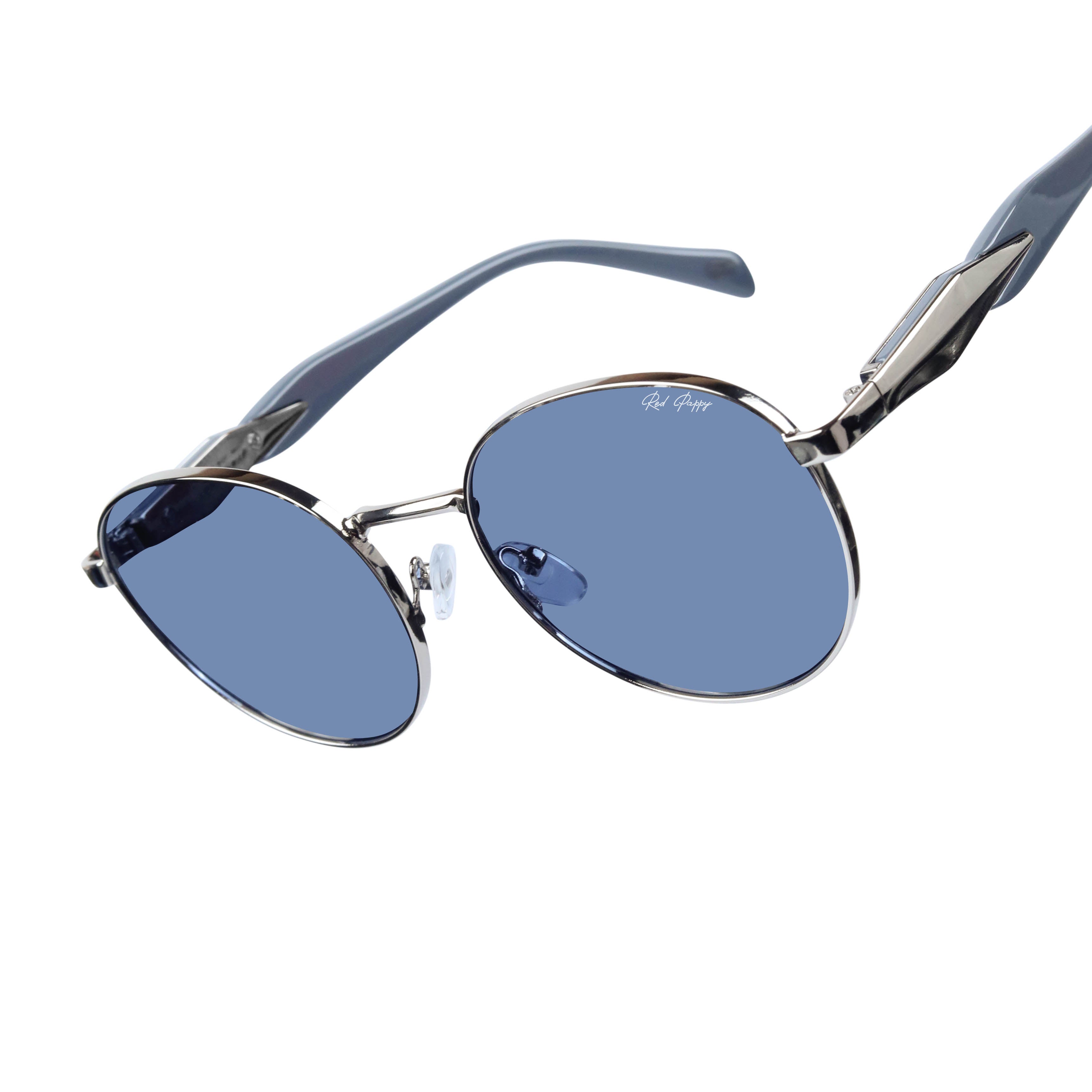 Zenon Blue Round Sunglasses