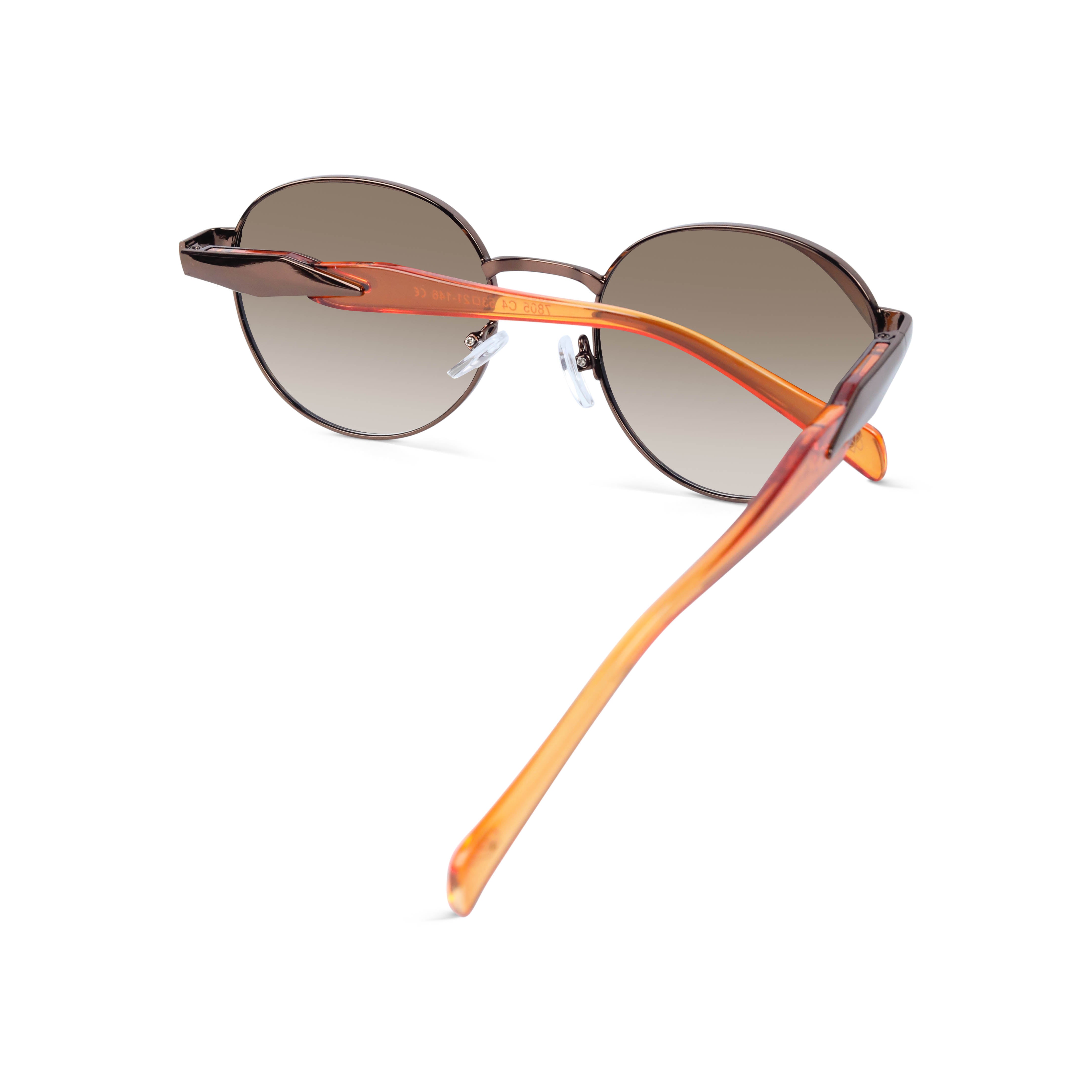 Zenon Brown Round Sunglasses