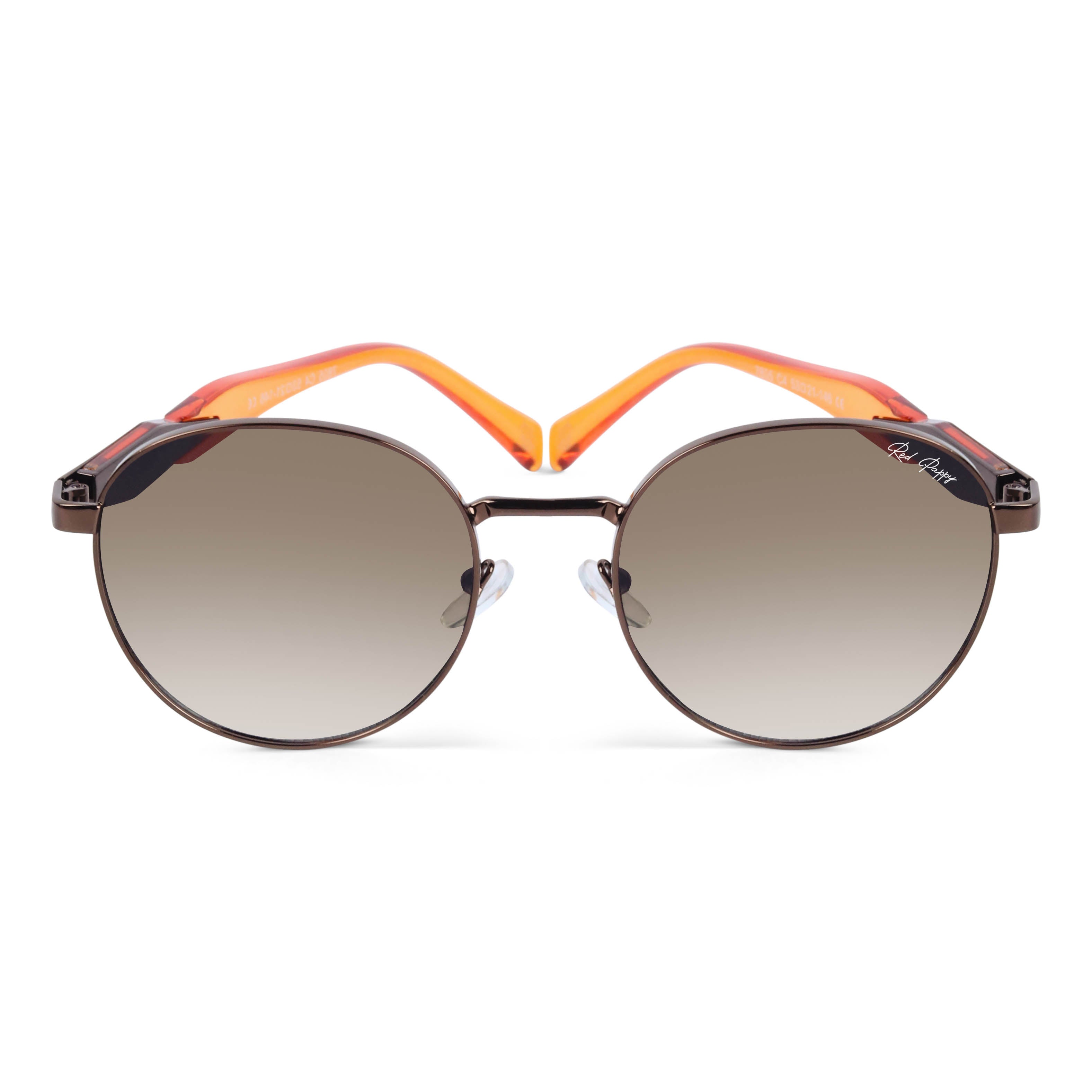 Zenon Brown Round Sunglasses