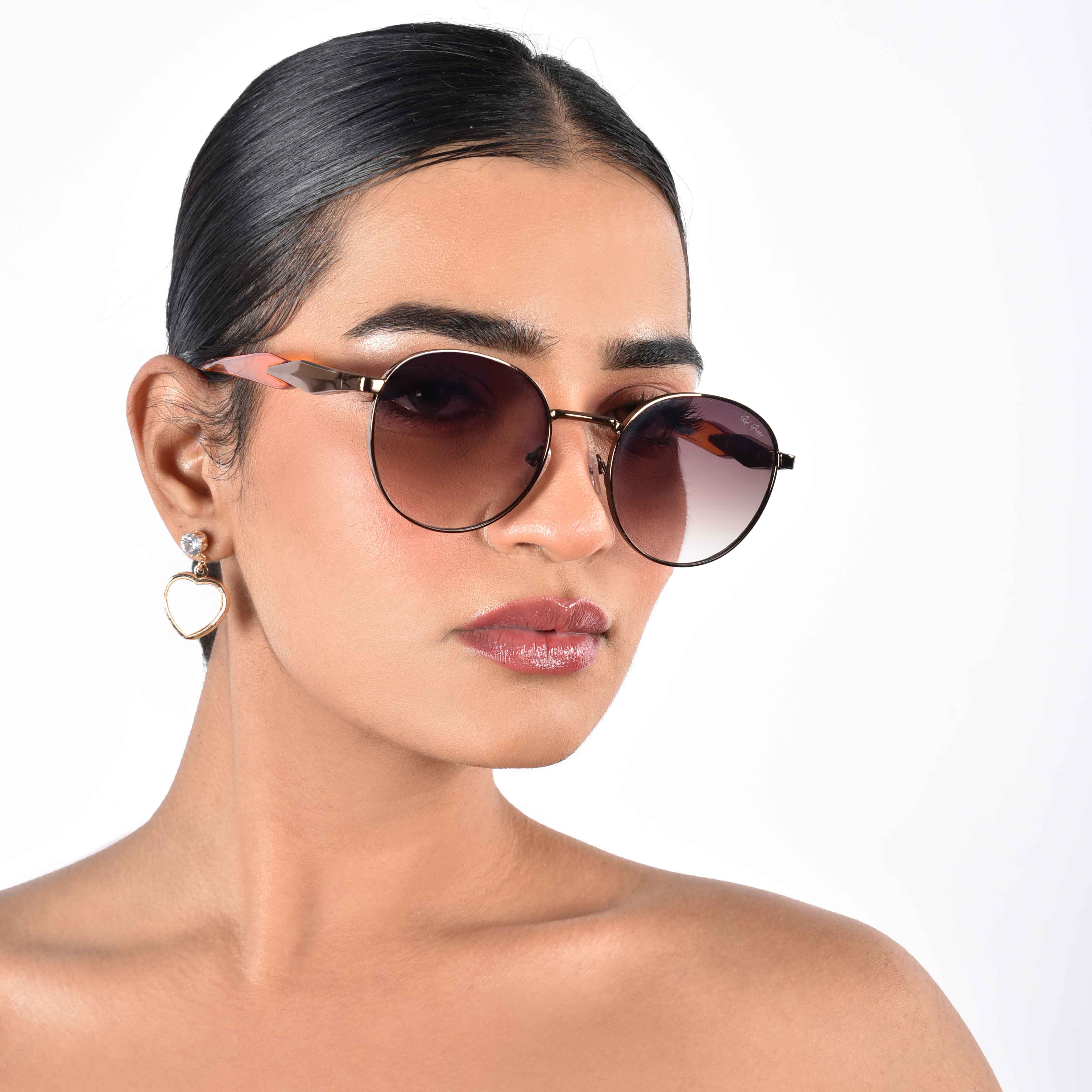 Zenon Brown Round Sunglasses