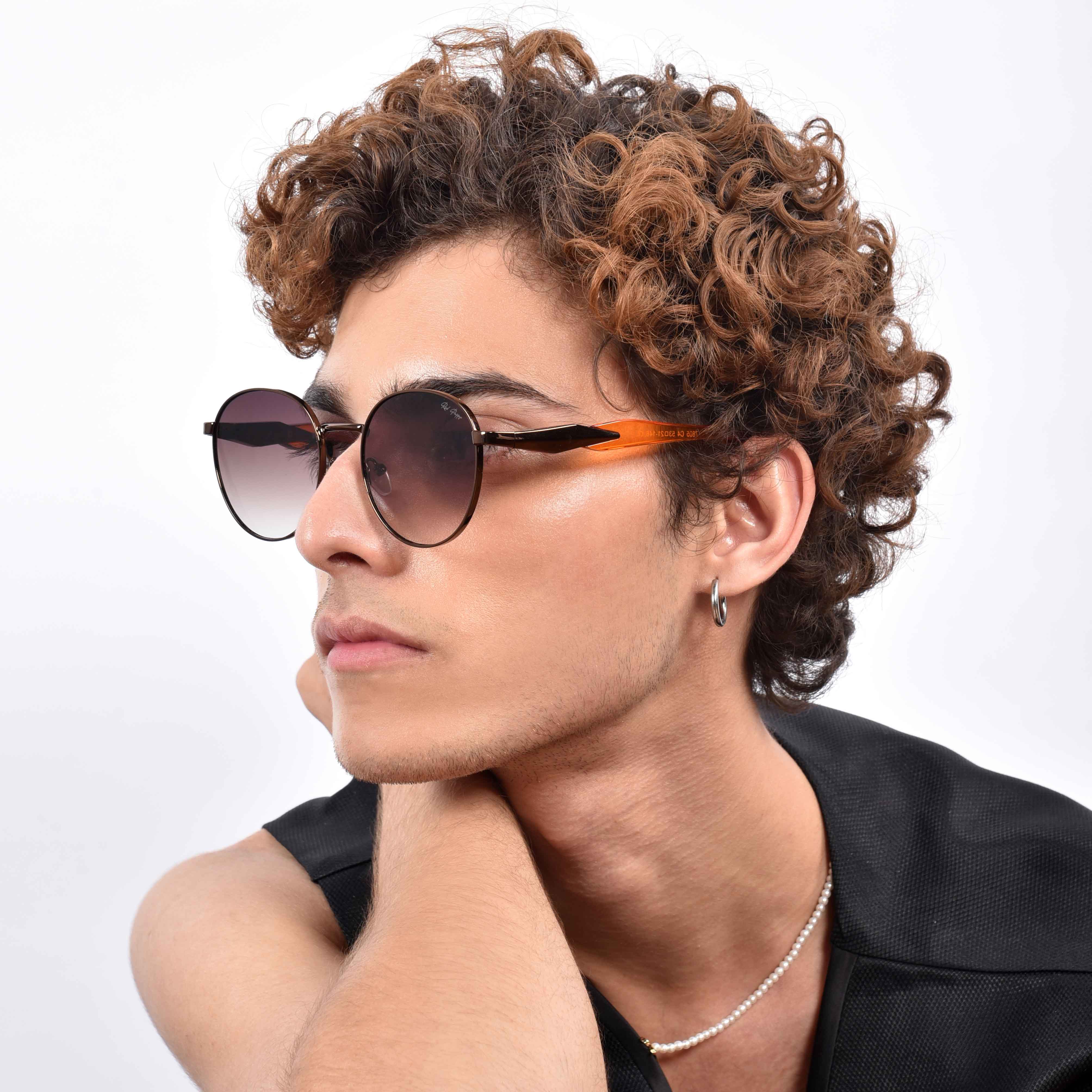 Zenon Brown Round Sunglasses