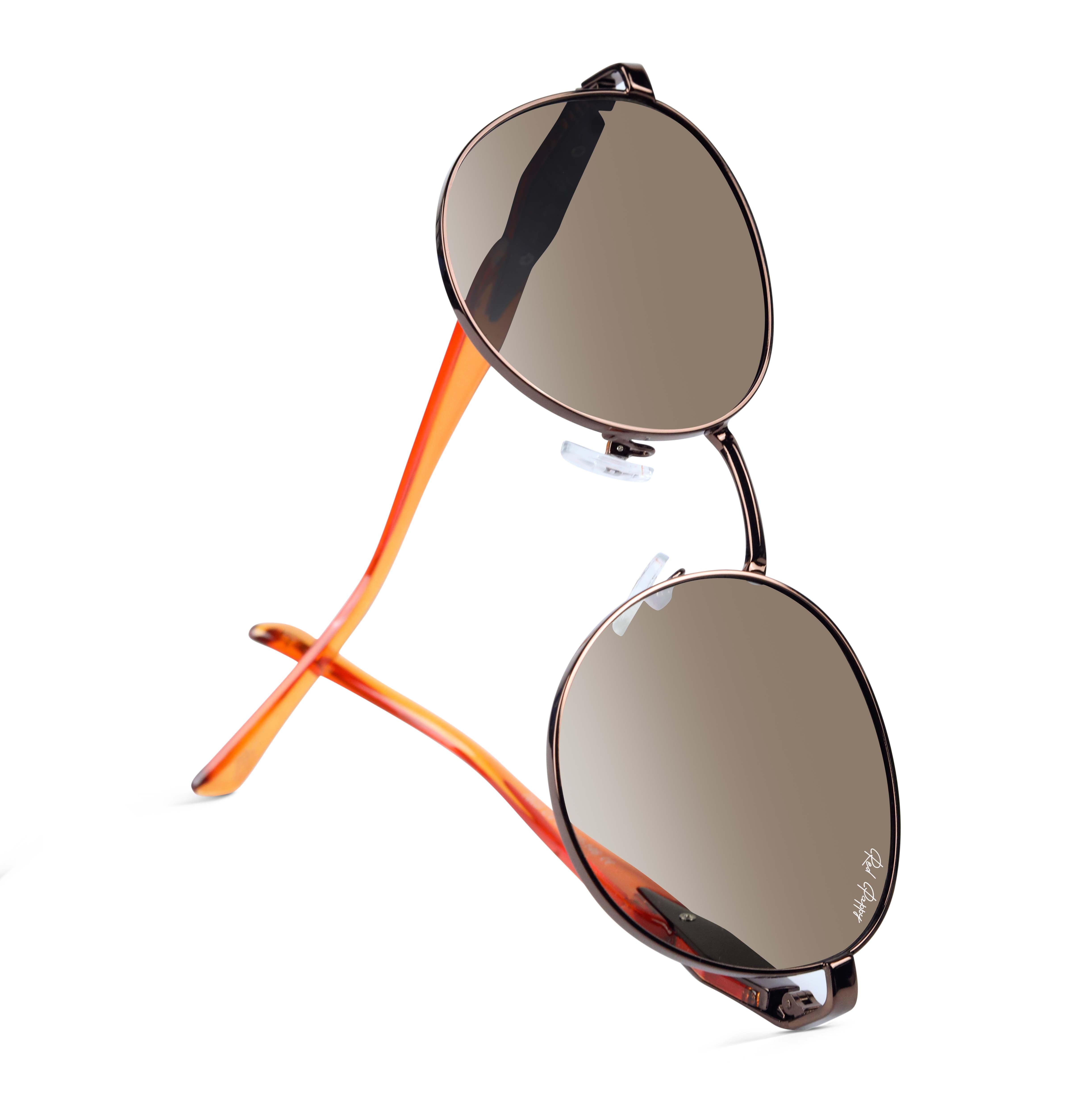 Zenon Brown Round Sunglasses