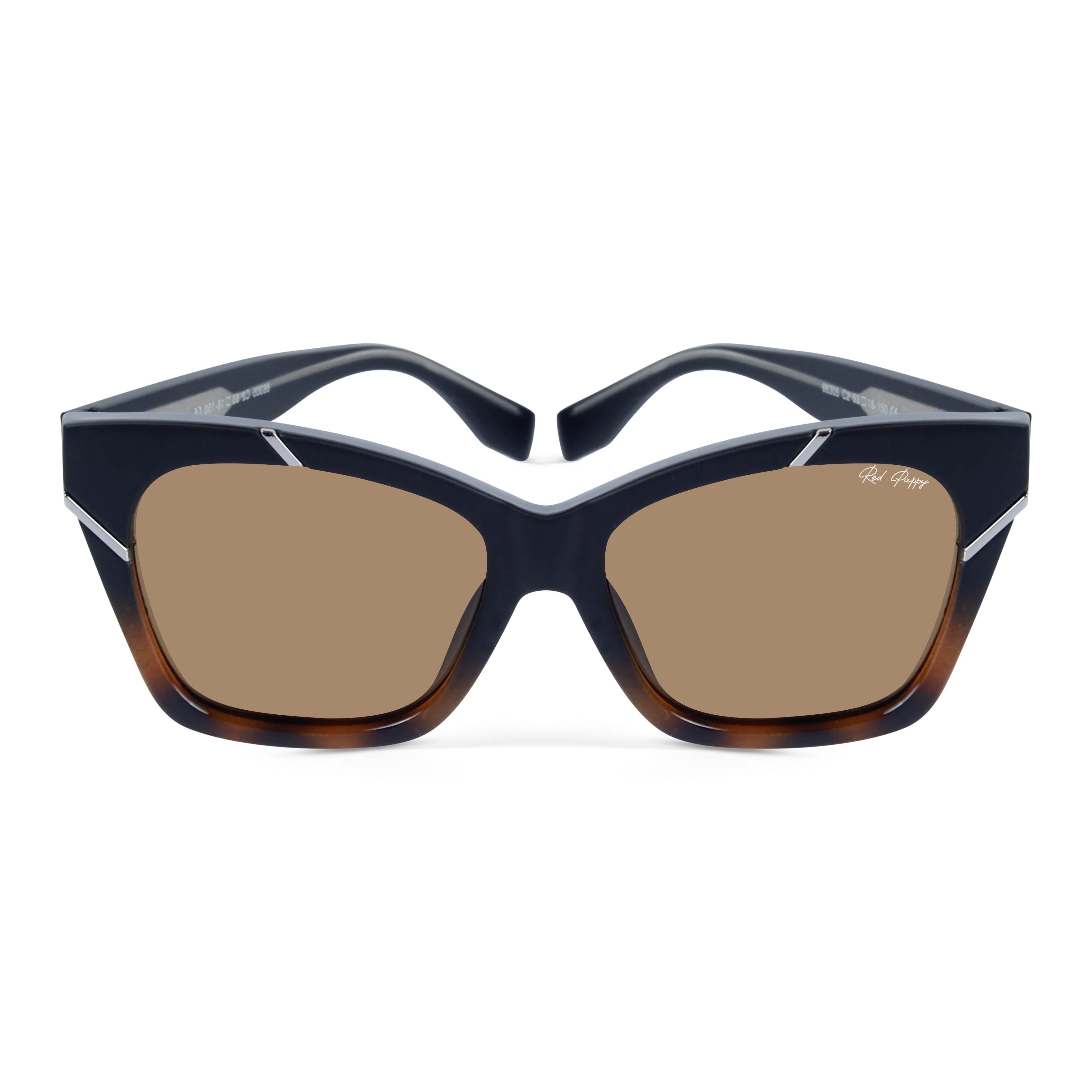 Zylara Brown Polarized Cateye Sunglasses