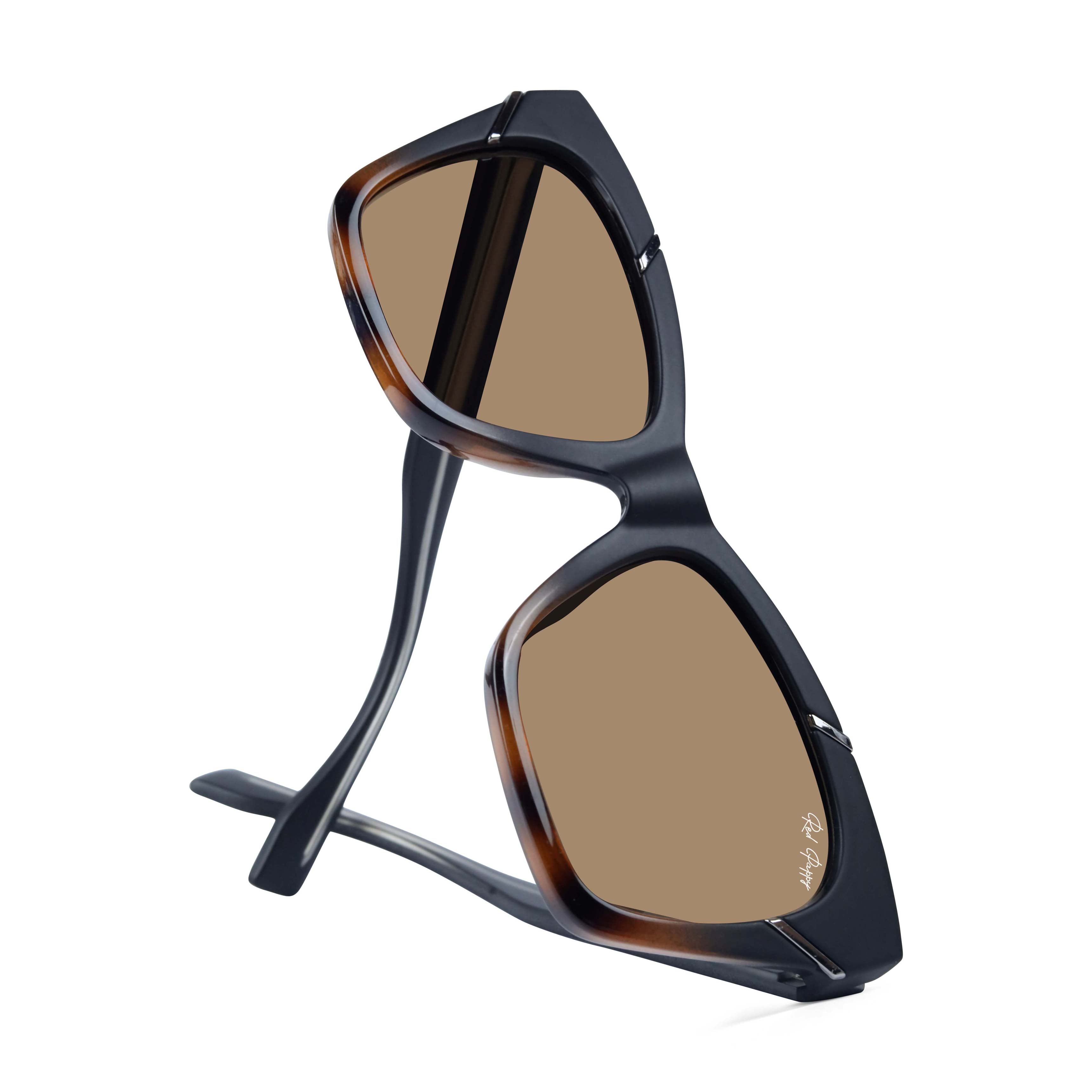 Zylara Brown Polarized Cateye Sunglasses