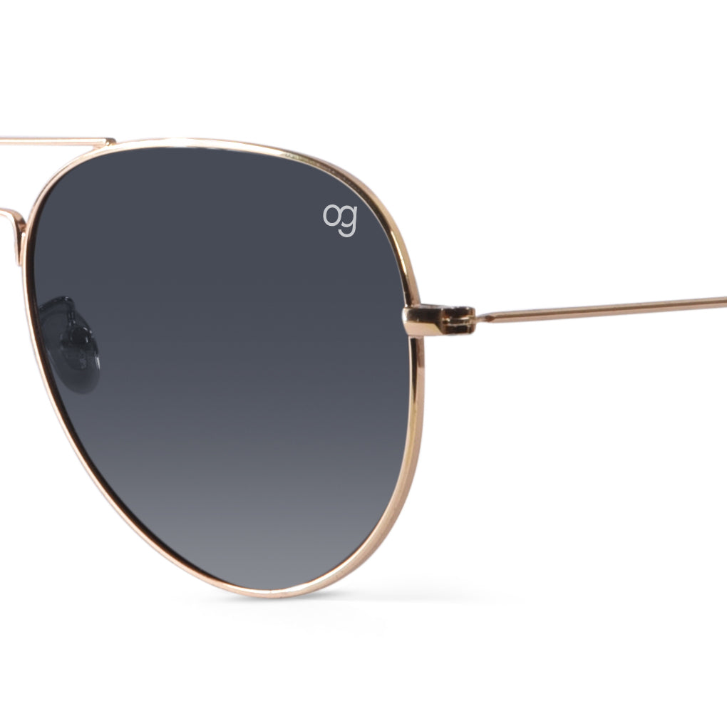 Shockpilot Golden Aviator Polarized Sunglasses