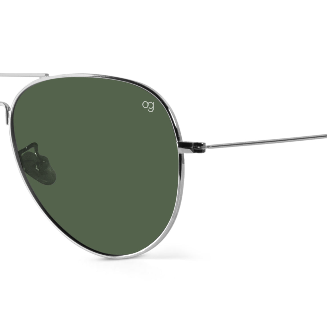 Shockpilot Green X Silver Aviator Polarized Sunglasses