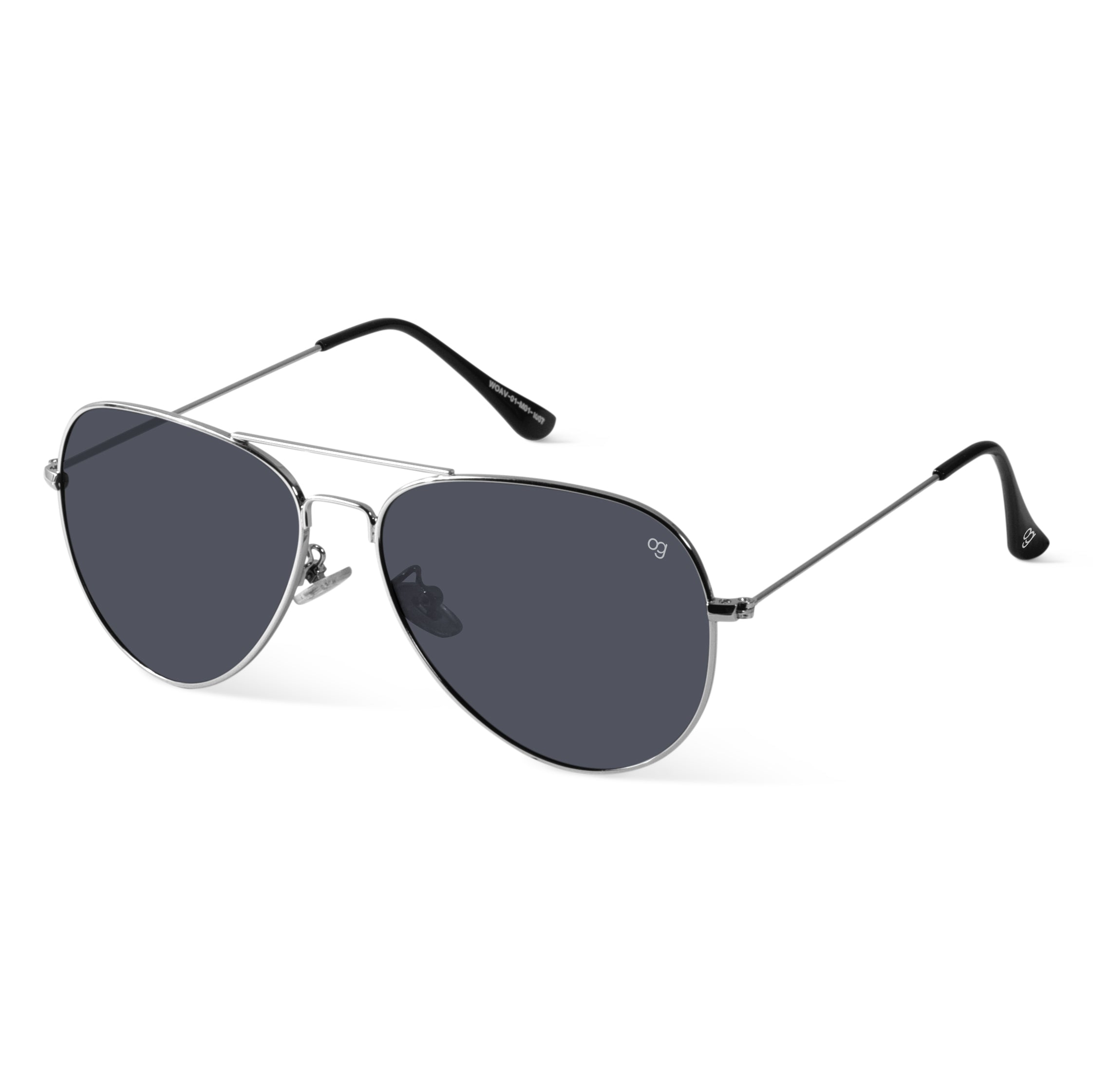Shockpilot Silver Aviator Polarized Sunglasses