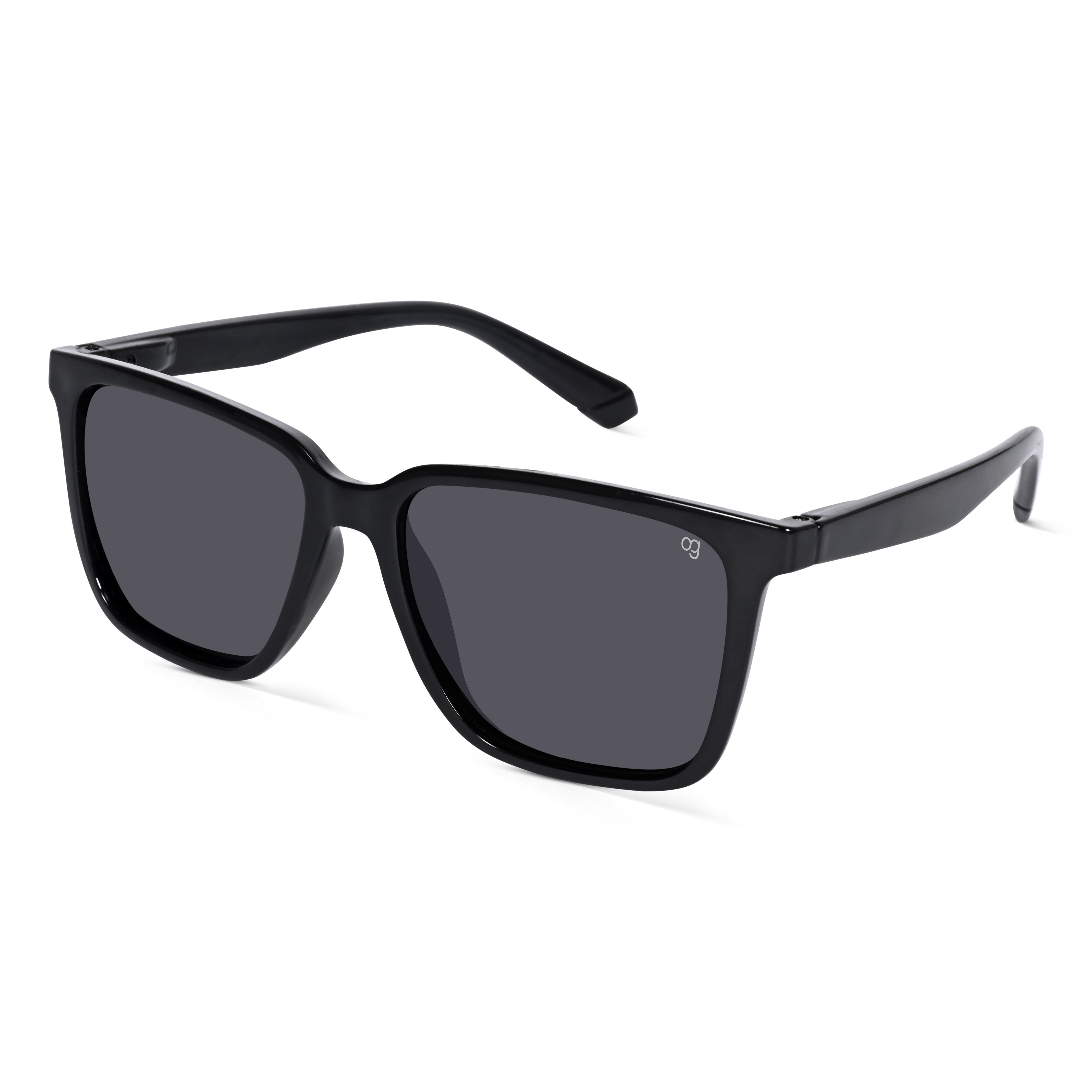 Trinity Black Polarized Square Sunglasses