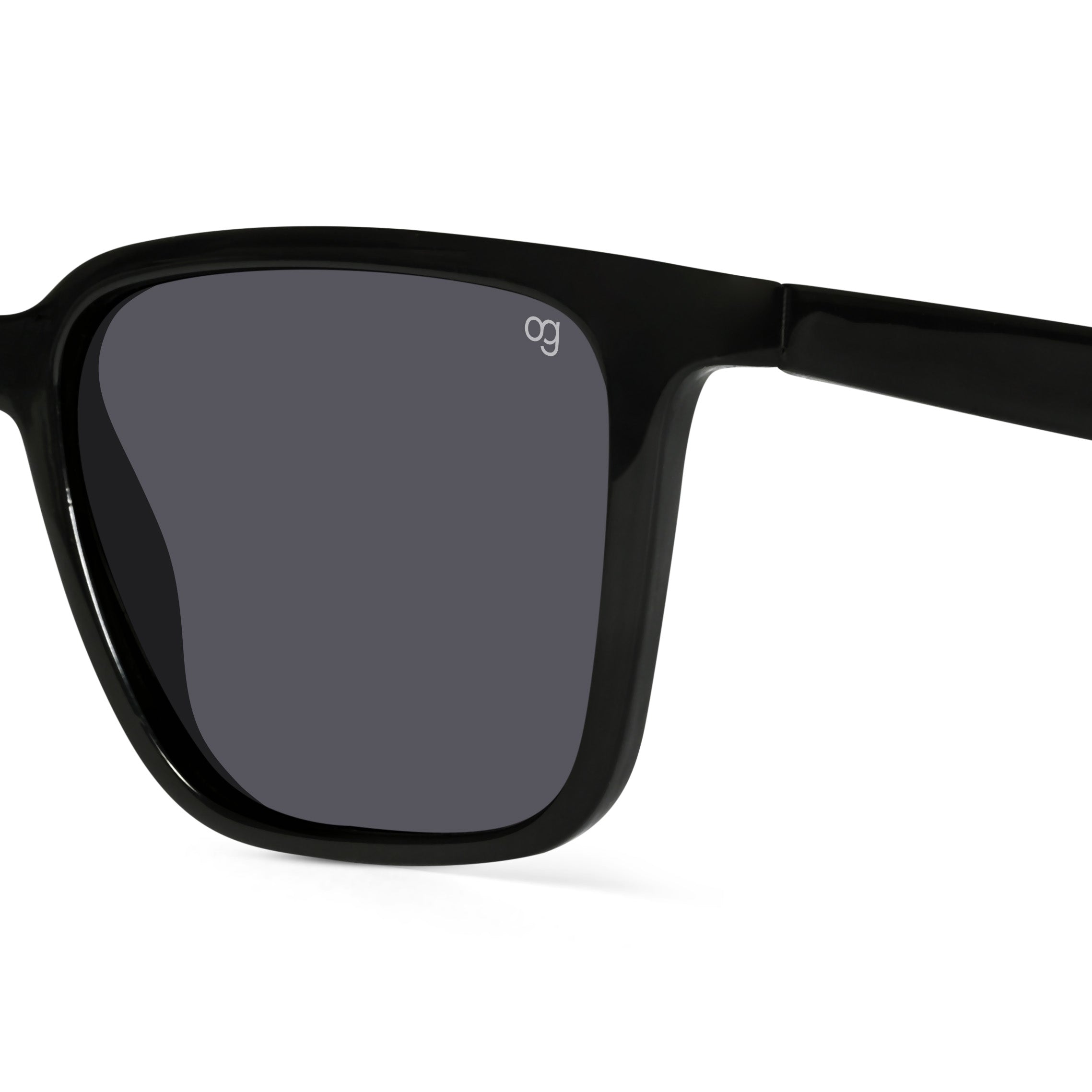 Trinity Black Polarized Square Sunglasses